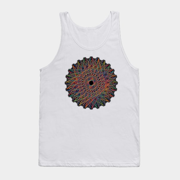 Colorful Fine Line Mandala Art Tank Top by lyle58